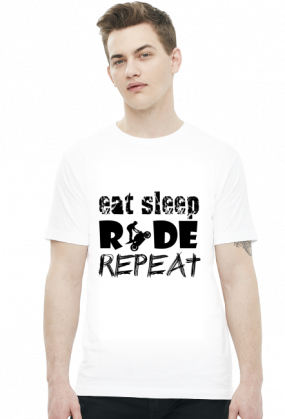 EAT SLEEP RIDE REPEAT - męska koszulka motocyklowa