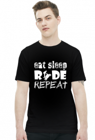EAT SLEEP RIDE REPEAT - męska koszulka motocyklowa