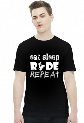 EAT SLEEP RIDE REPEAT - męska koszulka motocyklowa