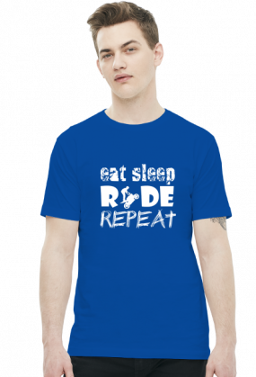 EAT SLEEP RIDE REPEAT - męska koszulka motocyklowa