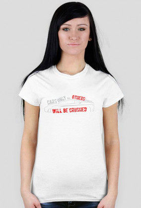 4Biegi prezentuje tshirt - Cars only - all others vehicles will be crushed [GREY&RED]