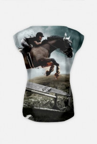 koń skoczek full print damska