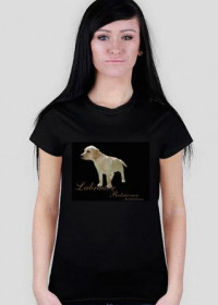 Labrador retriever - koszulka czarna, damska