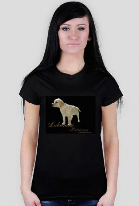 Labrador retriever - koszulka czarna, damska