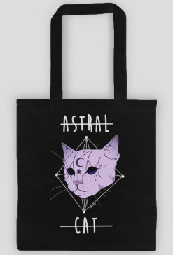 .astral cat. tote bag (black)