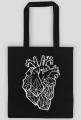 .crystal heart. tote bag (black)