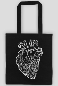 .crystal heart. tote bag (black)