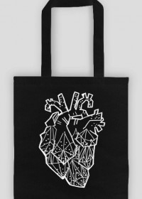 .crystal heart. tote bag (black)