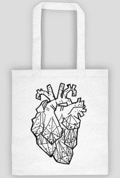 .crystal heart. tote bag (white)