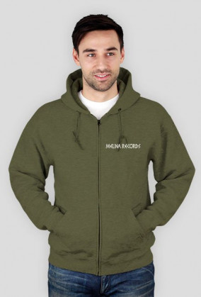 Bluza z Kapturem ZIP Melina Records białe logo