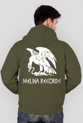 Bluza z Kapturem ZIP Melina Records białe logo