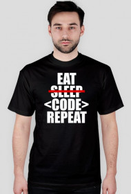 Eat, sleep, code, repeat! Wersja czarna