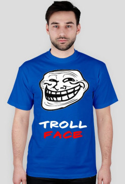 Koszula z TrollFace (Męska Blue)
