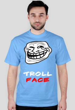 Koszula z TrollFace (Męska Blue)
