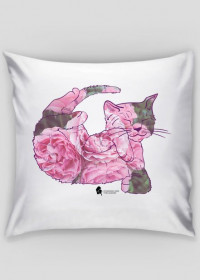 Poduszka - kotek w róże