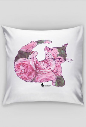 Poduszka - kotek w róże