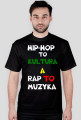 KOSZULKA "HIP-HOP TO KULTURA A RAP TO MUZYKA" [CZARNA}