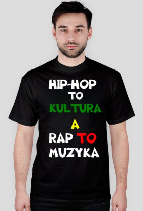 KOSZULKA "HIP-HOP TO KULTURA A RAP TO MUZYKA" [CZARNA}