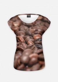 Koszulka ziarna kawy fullprint damska