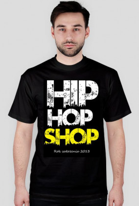 KOSZULKA "HIP HOP SHOP" MĘSKA [CZARNA]