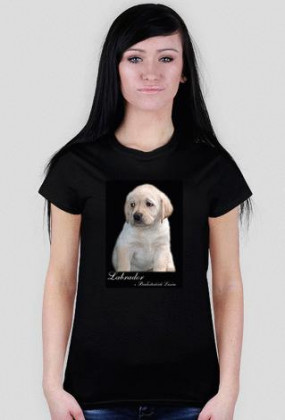 Biszkopt, szczeniak - czarna, damska - koszulki z psami