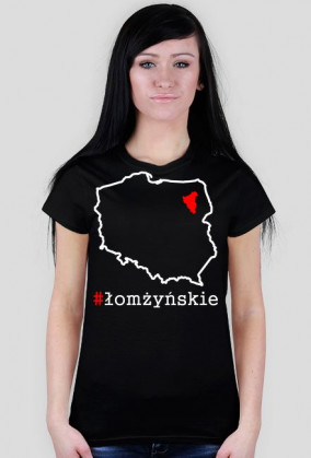 Koszulka damska czarna #łomżyńskie