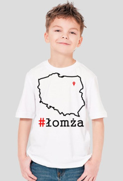 Koszulka chłopiec biała #łomża_mapa