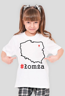 Koszulka dziewczynka biała #łomża_mapa