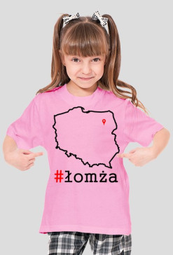 Koszulka dziewczynka różowa #łomża_mapa