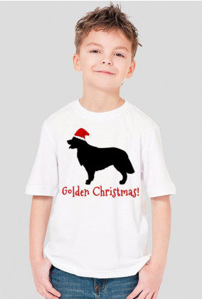 Chłopięca świąteczna koszulka - Golden Retriever