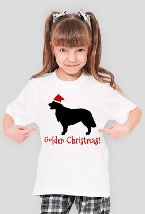 Dziewczęca świąteczna koszulka - Golden Retriever