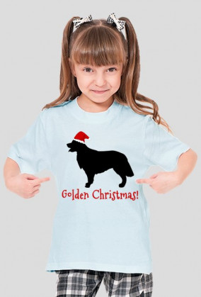 Dziewczęca świąteczna koszulka - Golden Retriever
