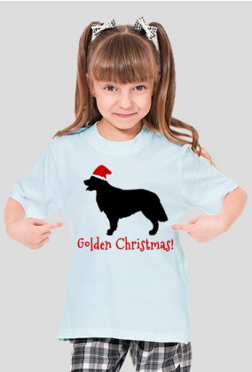 Dziewczęca świąteczna koszulka - Golden Retriever