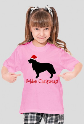 Dziewczęca świąteczna koszulka - Golden Retriever