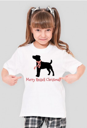 Dziewczęca świąteczna koszulka - Russell Terrier