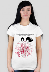 the white stripes are bleeding tshirt damski