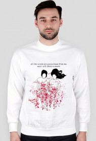 the white stripes are bleeding bluza