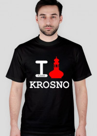 Koszulka I love Krosno - wieża, ciemna