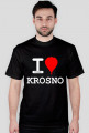 Koszulka I love Krosno - balon, ciemna