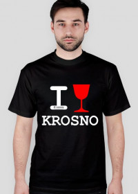 Koszulka I love Krosno - kieliszek, ciemna