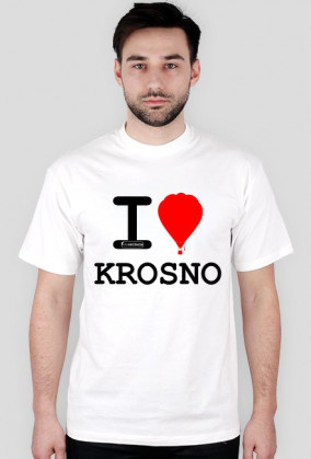 Koszulka I love Krosno - balon, jasna