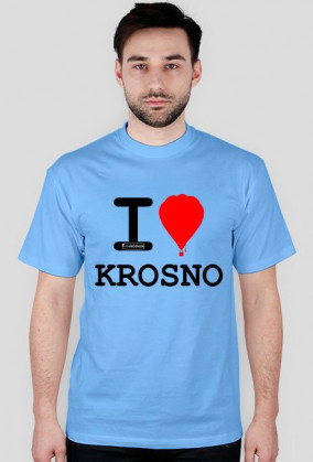 Koszulka I love Krosno - balon, jasna