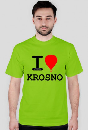 Koszulka I love Krosno - balon, jasna