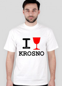 Koszulka I love Krosno - kieliszek, jasna
