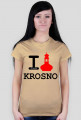Koszulka I love Krosno - wieża, jasna, damska