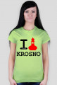 Koszulka I love Krosno - wieża, jasna, damska