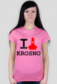 Koszulka I love Krosno - wieża, jasna, damska
