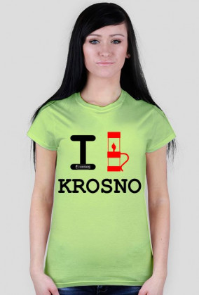 Koszulka I love Krosno - lampa, jasna, damska
