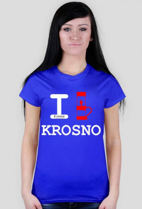 Koszulka I love Krosno - lampa, ciemna, damska