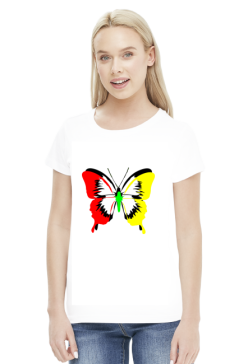 Koszulka damska (barwny motyl)